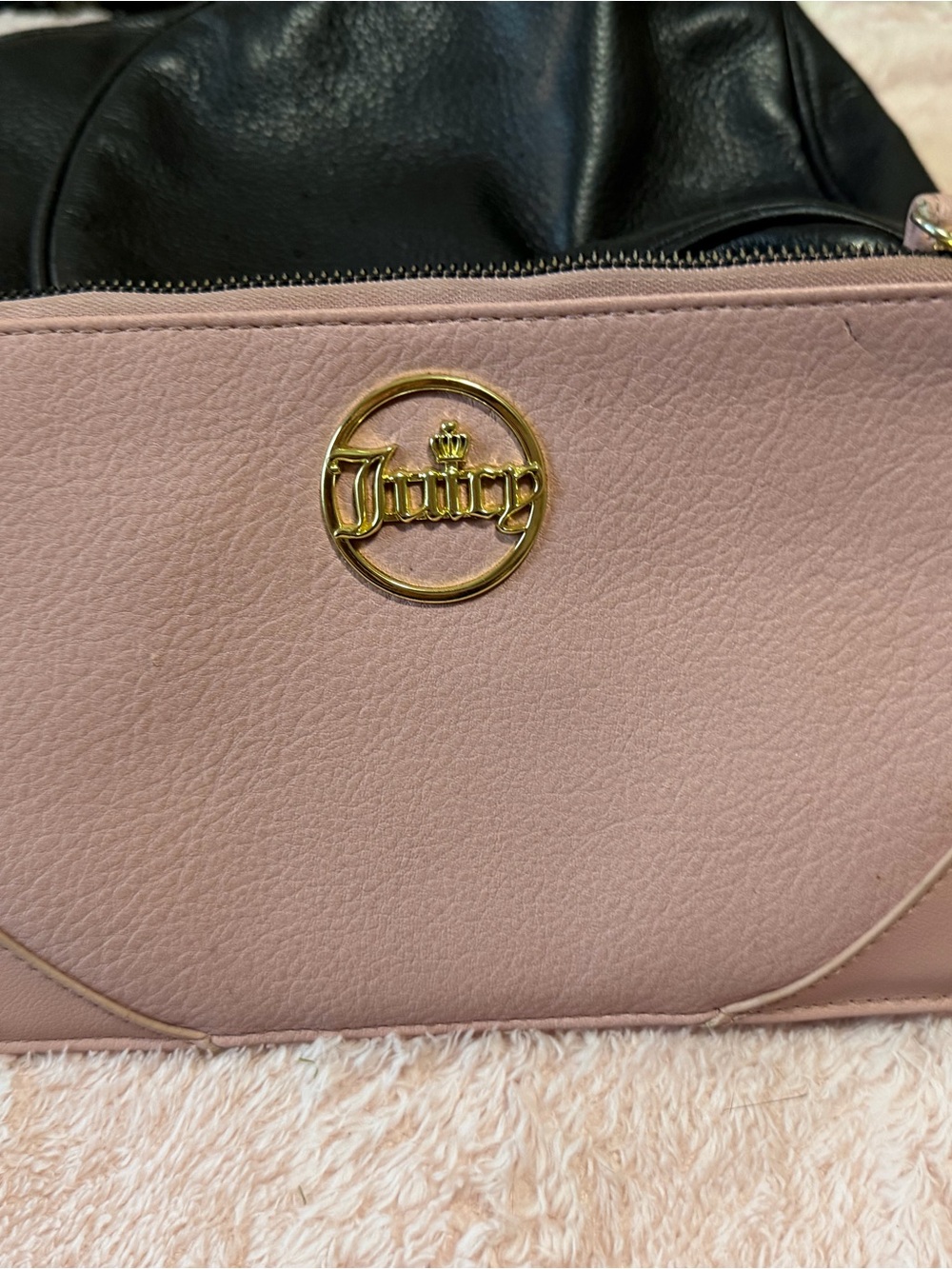 Juicy Couture Blush Pink Leather Crossbody with Gold Logo
